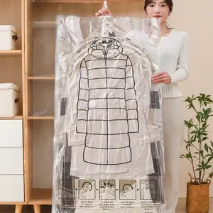 Large Vacuum Compression Hanging Storage Bag, Thickened Organizer, Slim Shape, No Power Needed, Clothing Protection & Space Saving