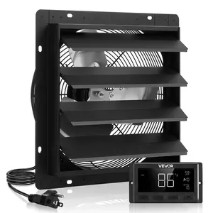VEVOR 14 inch Shutter Exhaust Fan,  Wall Mounted Attic Vent Fan with Smart Programming Variable Speed Temperature Control, 2000 CFM,EC Motor,Timer, for Shed,Garage,Greenhouse Ventilation Cooling,Black