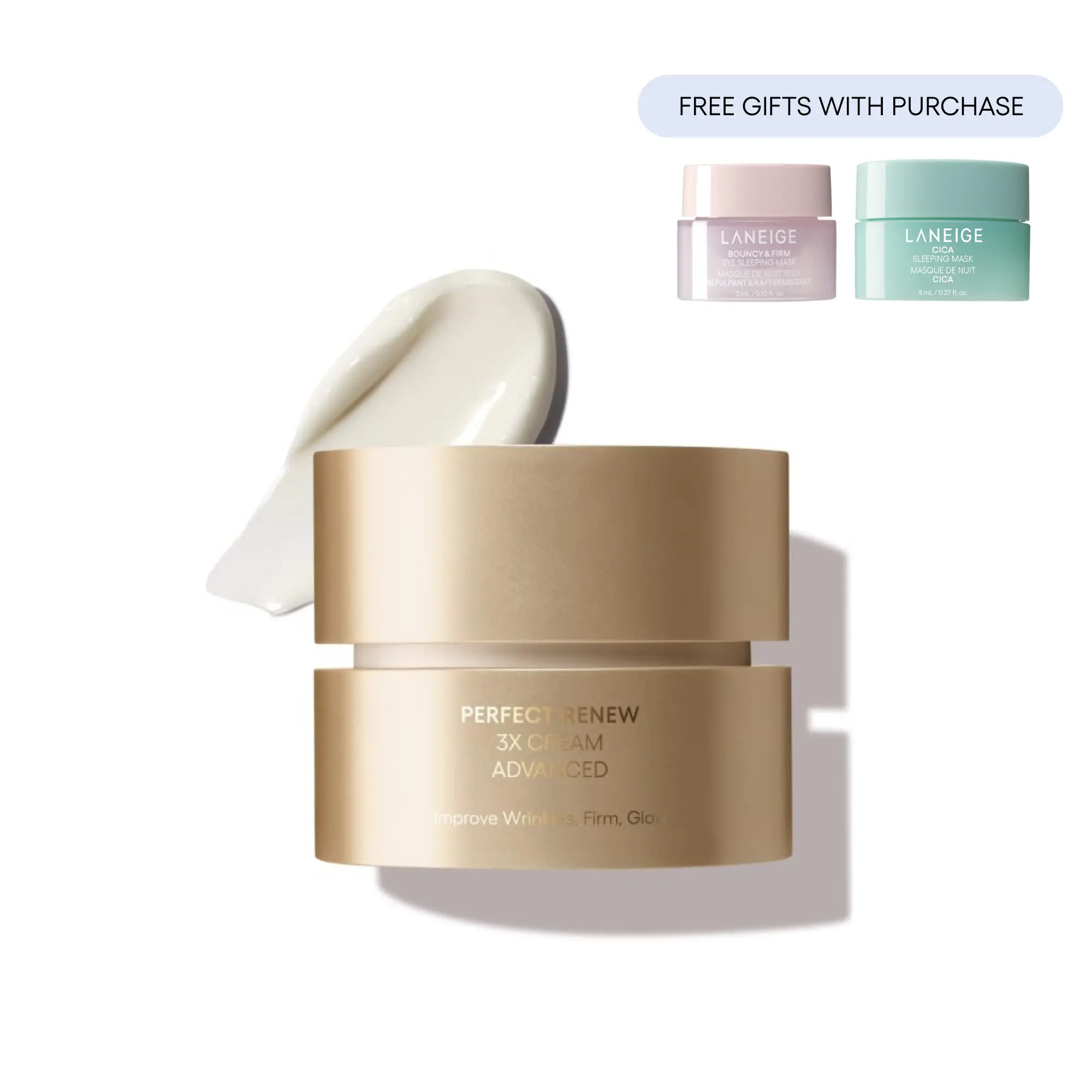 Laneige Perfect Renew 3x Cream Advanced, Anti-Aging Face Cream for Wrinkles & Fine Lines
