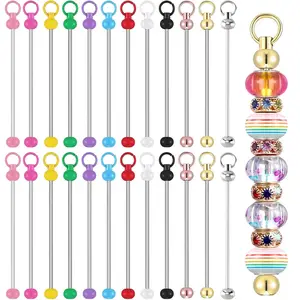 24pcs Beaded Keychain Blank, Keychain Set, DIY Jewelry Making Supplies, Perfect for Pendant Crafts & Customizable Designs, Ideal for Craft Lovers, Hand Made