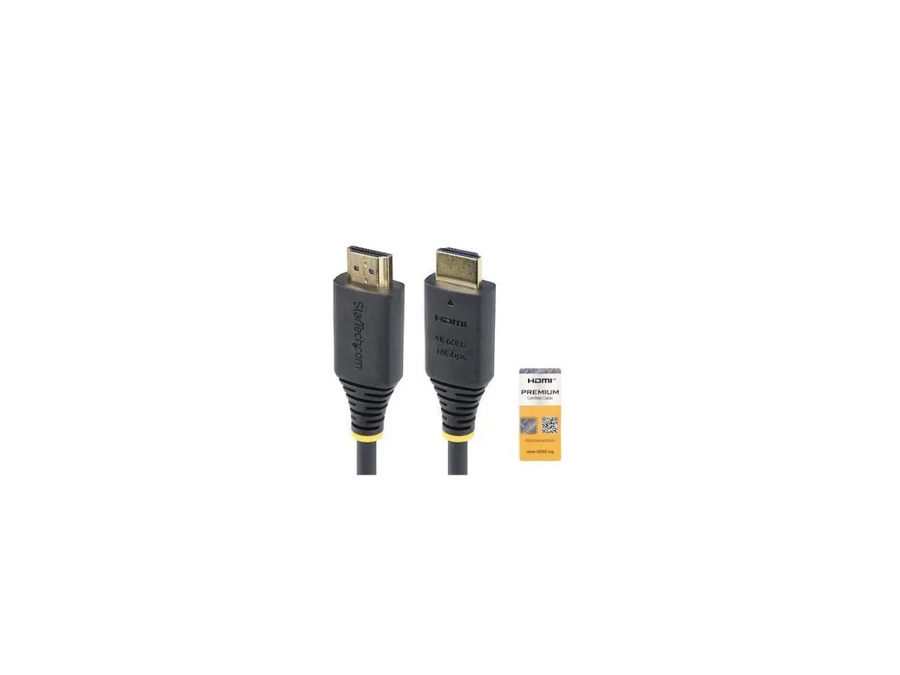 StarTech 15ft (4.5m) Premium Certified High Speed HDMI Cable, 4K 60Hz/1440p 144Hz, HDR10/HDCP 2.2/ARC, 18Gbps, UHD HDMI 2.0 Cord for TV/Monitor, TPE Jacket - HDMI2-CABLE-4K60-15F