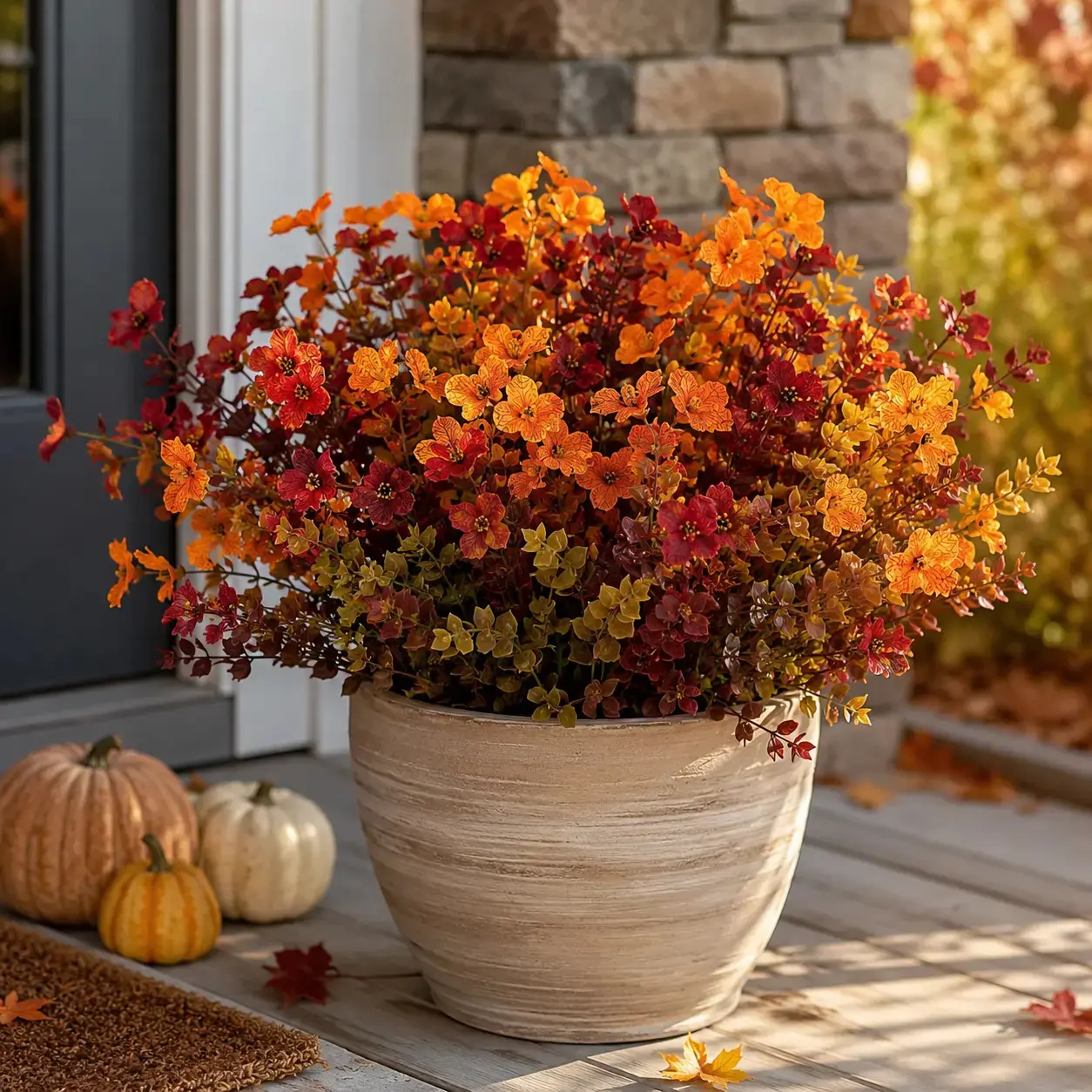 12 Pcs Fall Artificial Flower Halloween, UV Resistant Colorful Fake Flower, Decorative Bouquet for Home Garden Party Wedding Decor, Artificial Flowers Bouquet summerwin