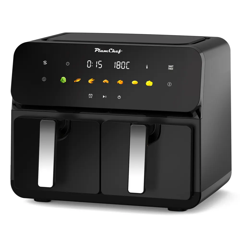10QT Total Capacity Digital Air Fryer - 2×5QT Dual Baskets with SyncCook & Touch Control, 1700W Rapid Airflow, 180-400°F, 35% Faster Healthy Cooking, Family Size for 4-6, Dishwasher-Safe Countertop Kitchen Appliance, 5 L & Above, Quick Cleanup