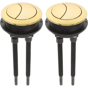 Dual Flush Valve Replacement Kit for 2-Piece Toilets, Universal Toilet Repair Kit with Push Button, Fill Valve, Gasket & Bolts,Compatible  Bay Household Accessory Replacemen