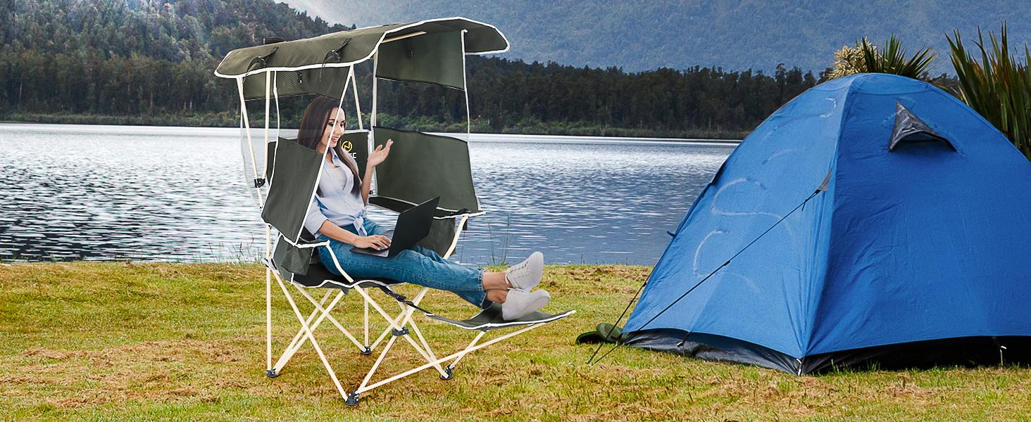 Camping Chair with Canopy, Chair with Shades, Sports Chairs, Folding Chair with Canopy, Detachable Shade Canopy, Side-Pocket and Cupholder Camping Chair with Canopy, Chair with Shades, Sports Chairs, Folding Chair with Canopy, Detachable Shade Canopy, Side-Pocket and Cupholder
