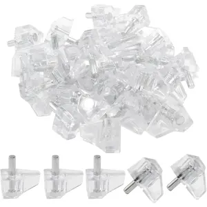 Clear Shelf Support Pegs, 30 Pcs 3mm Plastic Shelf Pins Small Cabinet Shelf Pegs Bracket Replacement Clips for Kitchen Furniture Book Shelves Cupboard
