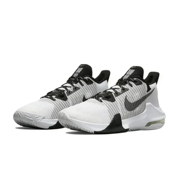 Classic black and white colorblock mid-cut athletic basketball shoes, breathable woven mesh upper with padded collar. Durable rubber sole fits campus daily wear, street casual outfits, light workouts and everyday walking