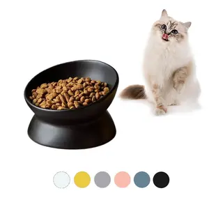 Ceramic Pet Bowl for Cats and Dogs, High-Neck Design Protects Neck, Anti-Vomiting, Reduces Feeding Burden, Available in Multiple Colors