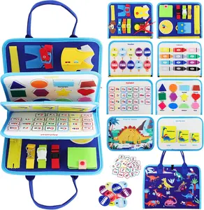 Christmas Gift Busy Book for Toddlers Montessori Toys Fidget Board Educational Activity Learning Fine Motor Skills Felt Book Board Travel Quiet Game Toys Birthday Gifts for Girls Boys Stocking Stuffer