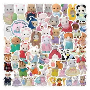 Calico Critters Mix Vinyl Decals - 60 Pcs for Phone, – Perfect for Water Bottles, Laptops, Phone Cases, Scrapbooks, Textbooks, and Gift Wrapping