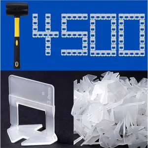 Tile Leveling System Clips Tiles Leveler Spacers Tile Clips 1/8 inch Tile Spacer 4500 count and 16 oz Rubber Mallet Hammer .Tile Tools Set for Professional Ceramic and Stone Installation