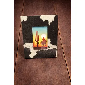 Myra Black/White Cowhide Picture Frame