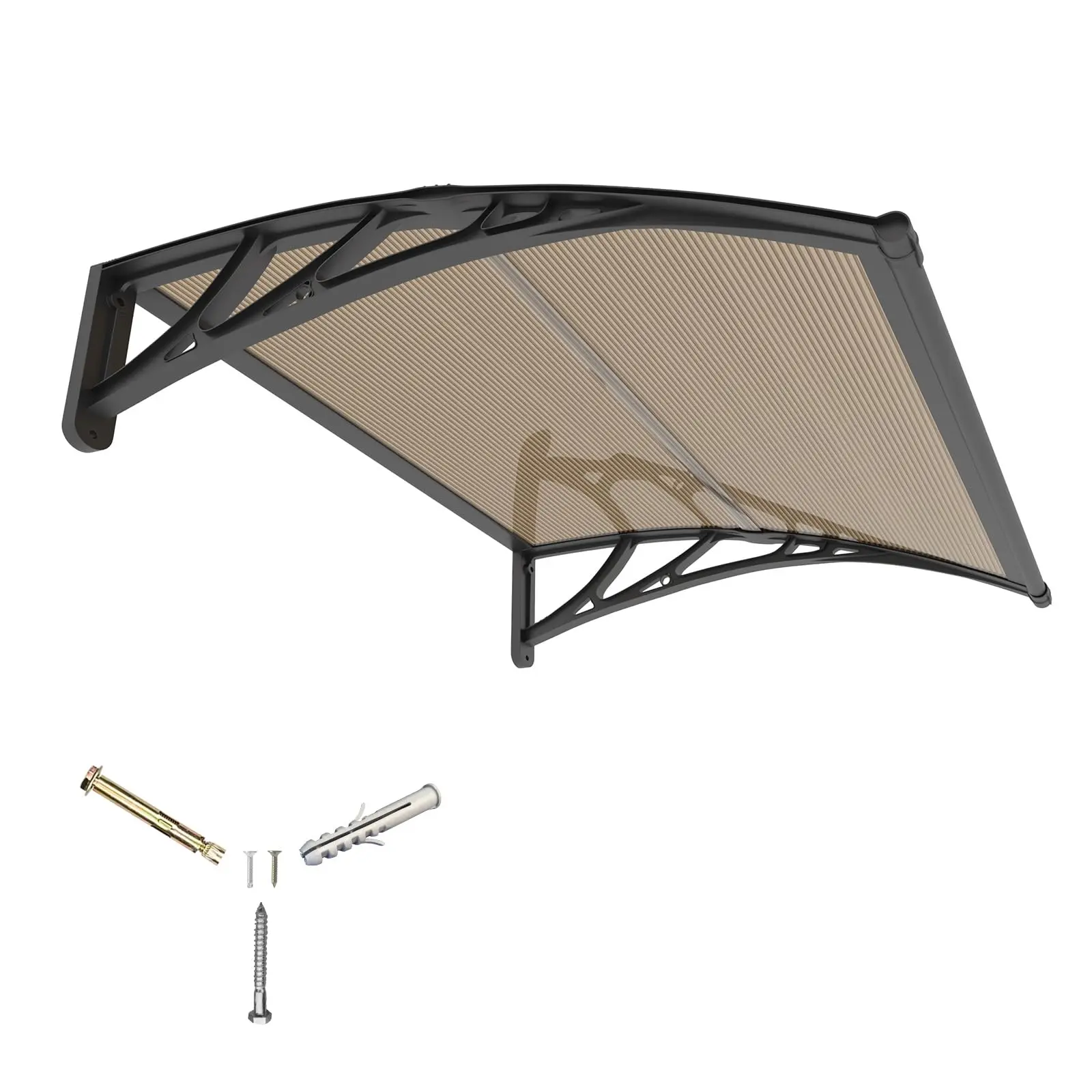 Door Awning with ABS Bracket, 40x48 in Polycarbonate Front Door Canopy, Outdoor Porch & Window Awning, Exterior Entryway Rain Snow UV Protection, Modern Door Shelter Cover