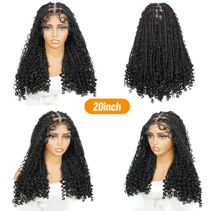 SuperNova 20-Inch Full Lace Bohemian Box Braided Wigs – Premium Synthetic Fiber Elegance #SummerVibes
