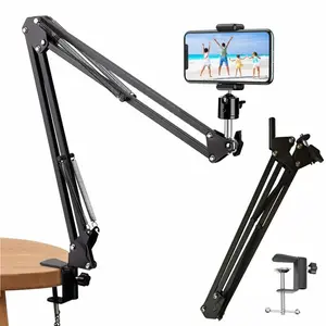 Flexible Arm Tripod For Phone Stand Table Folded Anchor 360° Rotation Online Desktop Bedhead Video Live Overhead Shot