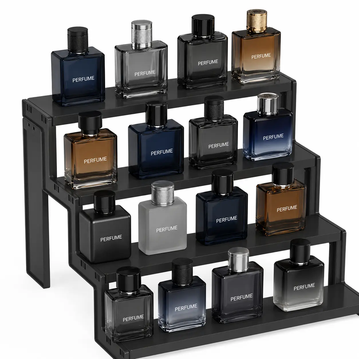 Lifewit 3-Tier 4-Tier Plastic Cologne Organizer Racks - Makeup Organizer for Men’s Colognes & Women’s Perfumes, Things for Rooms, Bathroom Counter & Bedroom Dresser Storage Holder,dorm essentials,home decor