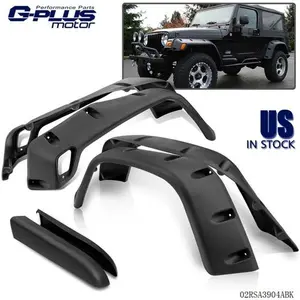 Automotive Extended Fender Flares Kit, 7" Wide Pocket Black, Fit for 97-06 Jeep Wrangler TJ Vehicle Car Exterior Mud Flaps & Splash Guards
