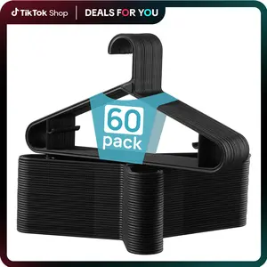 【Deals For You】Vtopmart 60 Pack StackFit Clothes Hangers, 16.7in Standard StackFit Hangers for T-Shirt, Coats, Jackets, Sweaters, Non-Slip Slim Hanger with Hooks,Space-Saving in Closet,Durable Clothes Organizers,summerwins,mid year sale