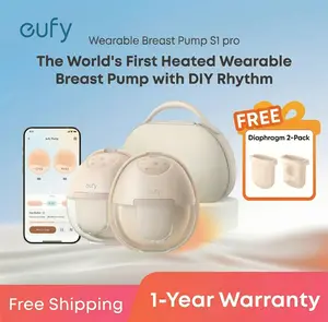 [LIVE] eufy S1 Pro Heated Wearable Breast Pump, Hands-Free Breast Pump with Industry-Leading HeatFlow Tech, App-Controlled OptiRhythm, Hospital-Grade Suction, Leakproof, Slim and Ultra-Quiet for in-Bra Use