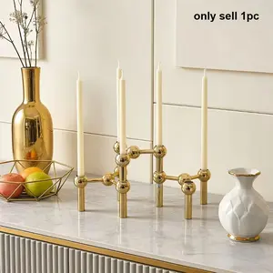 1pc.Creative High-end Craftsmanship Living Room Table Dining Room Warm Romantic Candlelight Silvery Drop Candle Stand Decoration