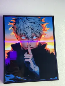 Gojo Satoru Metal Poster - Dark Anime Wall Art