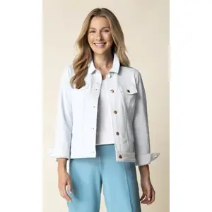 Habitat Stonewash Cotton Knit Jean Jacket in White