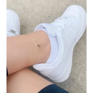 Dainty Initial Figaro Anklet
