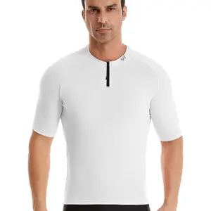 Wulibike Cycling Jersey Men Short Sleeve, Road Bike Jerseys Half Zipper with Pockets, Bicycle Clothing Breathable Quick Dry