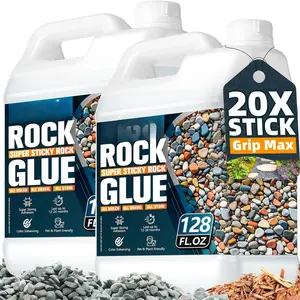 Rock Glue for Landscaping - 2 Gallon Mulch Glue with Grip Max,  Adhesion& Max Coverage Gravel Binder for Rocks, Gravel & Pine Straw, Covers Up to 3X Area, -Drying & Weather-Resistant