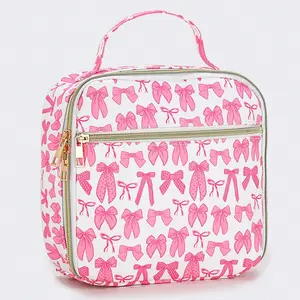 Pink Bow print Kids lunck boxes