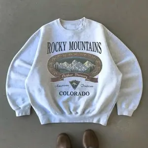 Retro Rocky Mountains Sweatshirt, Vintage 90s Colorado Graphic Crewneck, Mountain Pullover Gift, Nostalgia Hiking Old School Gift
