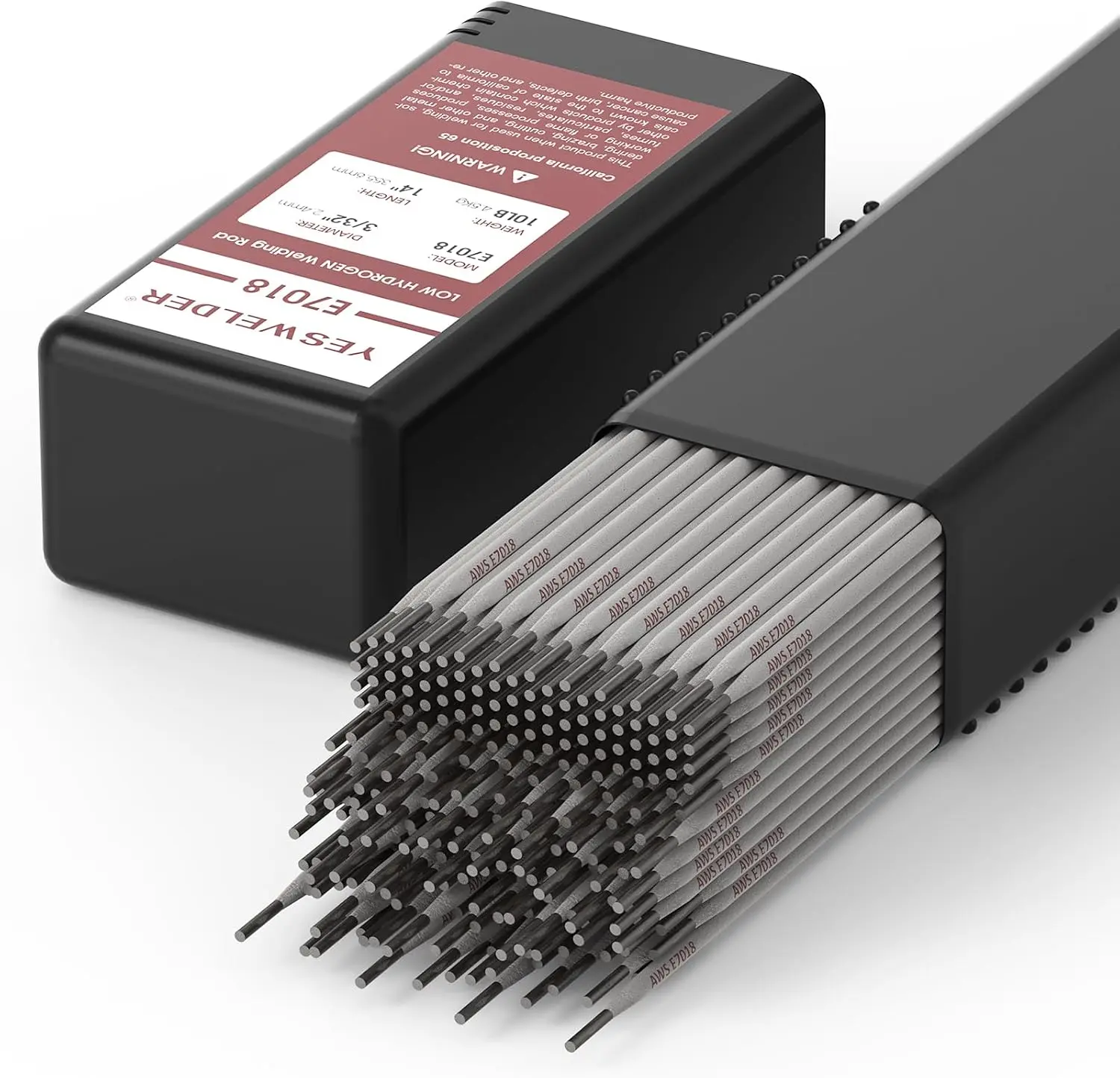 YESWELDER E7018 Low Hydrogen Carbon Steel Stick Electrodes Tool, 10LB Pack Welding Accessories with Multiple Sizes: 1/8", 3/32", 5/32"