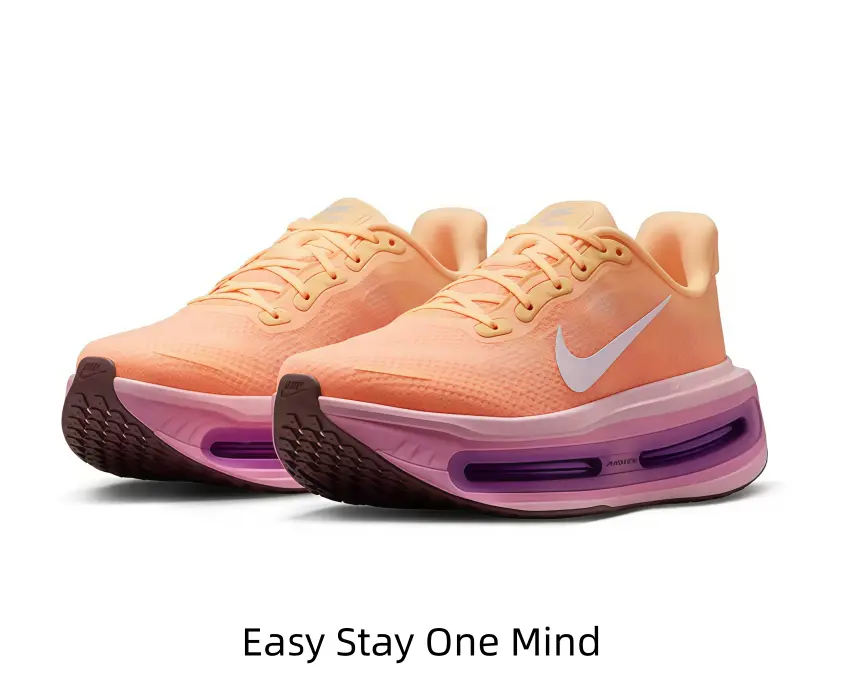 Peach Orange Gradient Purple Breathable Mesh Thick Platform Visible Air Cushion Running Sneakers Shock Absorbing Non Slip Lightweight Fashion Daily Gym Jogging Walking Athletic Shoes For Women