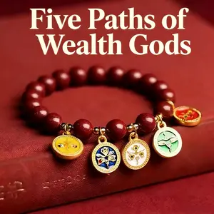 Pup CZ Unisex Vermilion Five Gods Bracelet — Ethnic Style, Zodiac Year Protection, Evil Ward, Attract Wealth & Luck, Everyday Lucky Charm, Couple Gift, Five Gods