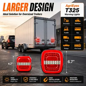 AgriEyes T325/T42/T28 Wireless Magnetic Trailer Light Kit - Heavy-Duty LED Car Lights, USB-C Rechargeable, IP67 Waterproof, 22 LEDs, 5 Modes, Emergency Warning, 1-Year Warranty, Father's Day Gift
