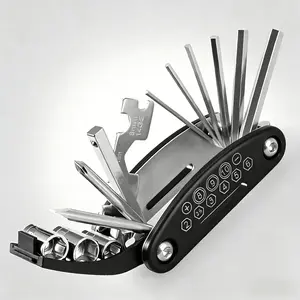 Professional Multi-Functional Foldable Socket Wrench Set, 16-In-1, Suitable for Bicycles, Cars, Home Repair, Durable and Compact, Multitool Set, Portable Hand Tools