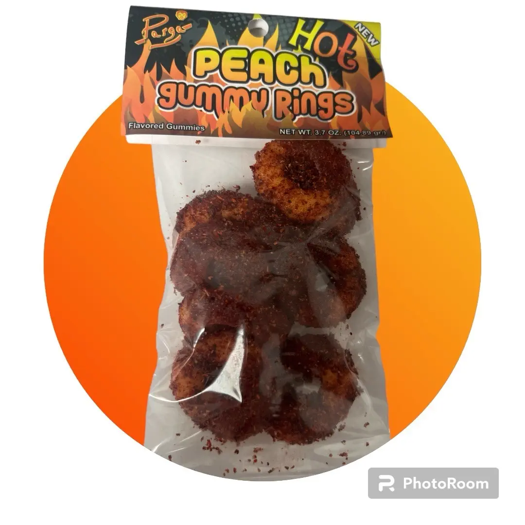 Peach gummies enchilados