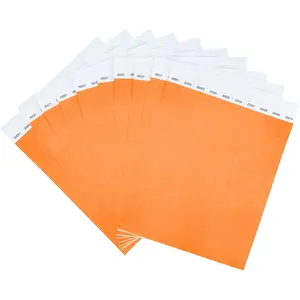 100 count Wristbands, 1-100 Consecutive Numbers  Tearproof Wrist Straps Admission Bracelets Tickets (Neonorange)