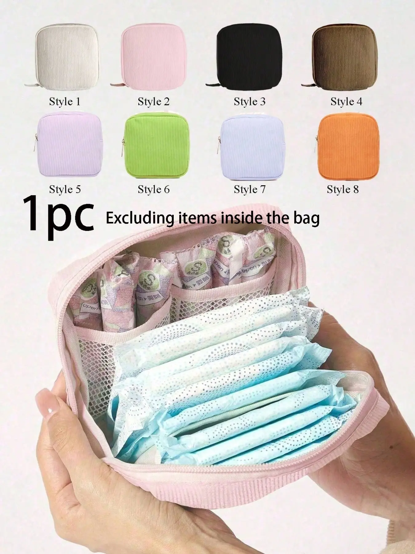 Simple Velvet Storage Bag, Portable Menstrual Cup Organizer, Sweet Square Cosmetic Travel Pouch, Organizing Pouch, Sanitary Pad Holder, Travel Organizer Bags, Essential Accessory