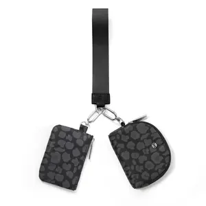 MEXS Mini Zip Around Wristlet Wallet for Women Dual Pouch Wristlet Portable Coin Purse Mini Women Coin Pocket dualpouchwristlet