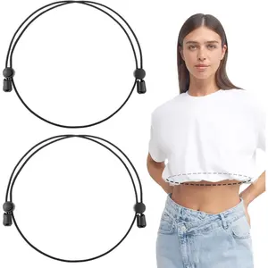 2PCS Adjustable Shirt Tuck Bands for Women | Elastic Crop Top Styling Belt | Sweater & Shirt Shaper Accessory