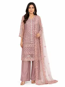 Elegant Embroidered 3-Piece Pakistani Suit Set