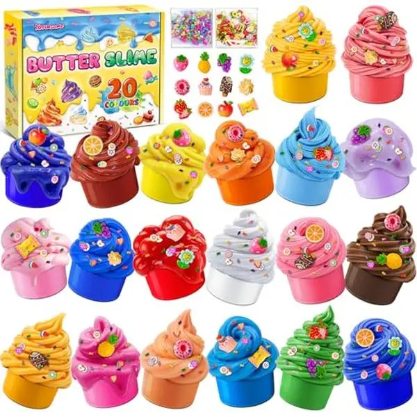 20 Pack Butter Slime Kit for Kids, Slime Toys for Boys & Girls, Scented DIY Slime Toy for Party Favor, Soft and Non-Sticky, Birthday Easter Gifts Prize for Girl Boys Kids 6 7 8 9 10 11 12