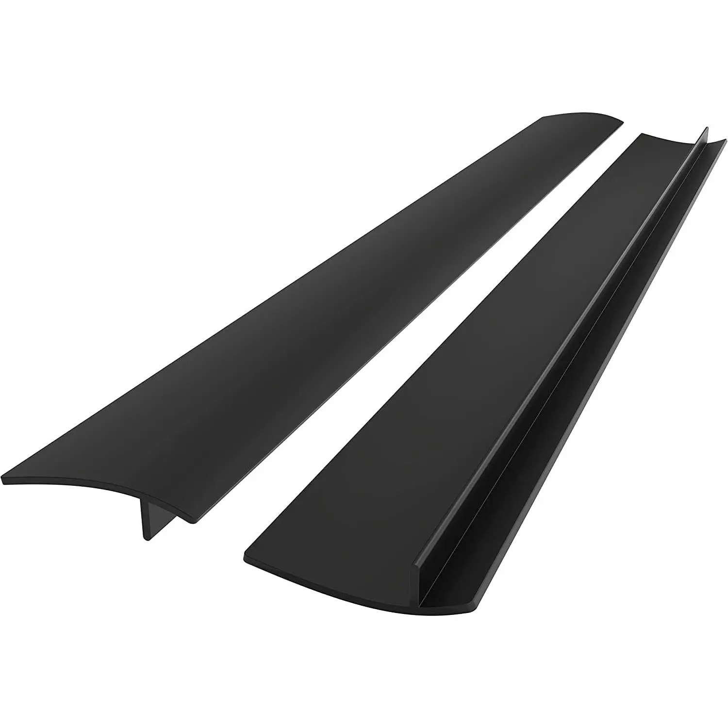 2-Pack 30 in Black Heat-Safe Silicon Stove Gap Covers - Adjustable Kitchen Fixture Accessory, Dishwasher Safe Splash Guard, Prevents Crumbs, Durable Side Guard for Stovetop-Counter Spaces