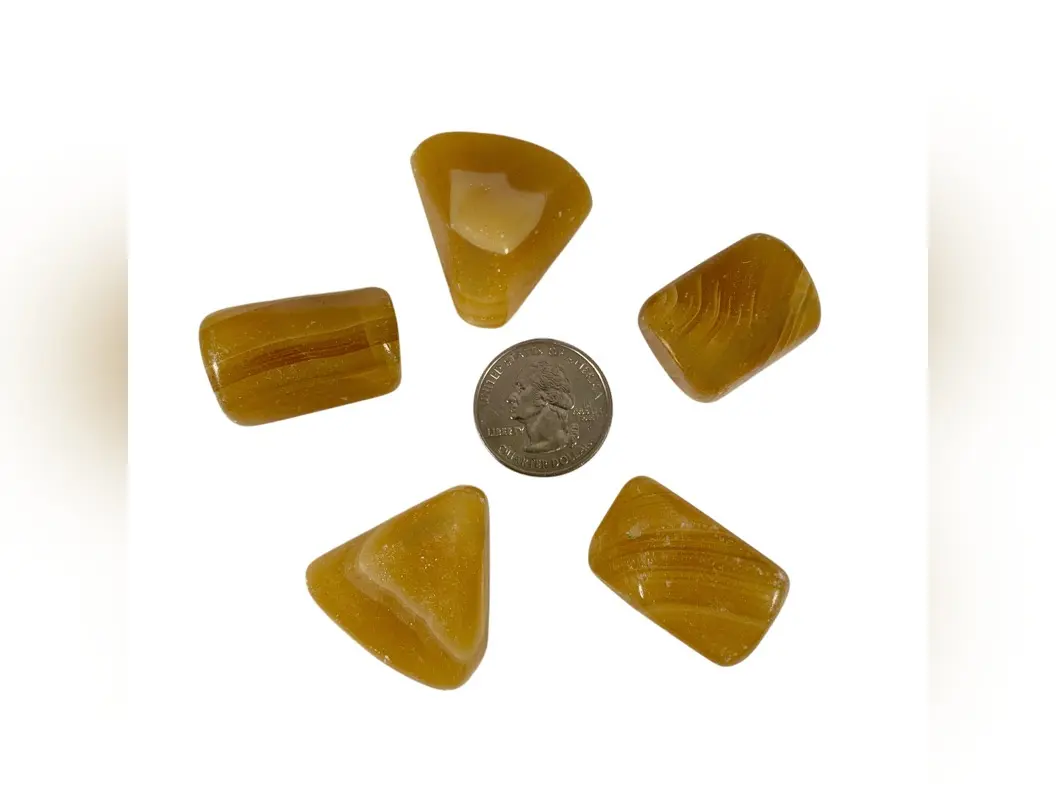 Yellow Calcite  Tumbled Stone Rare