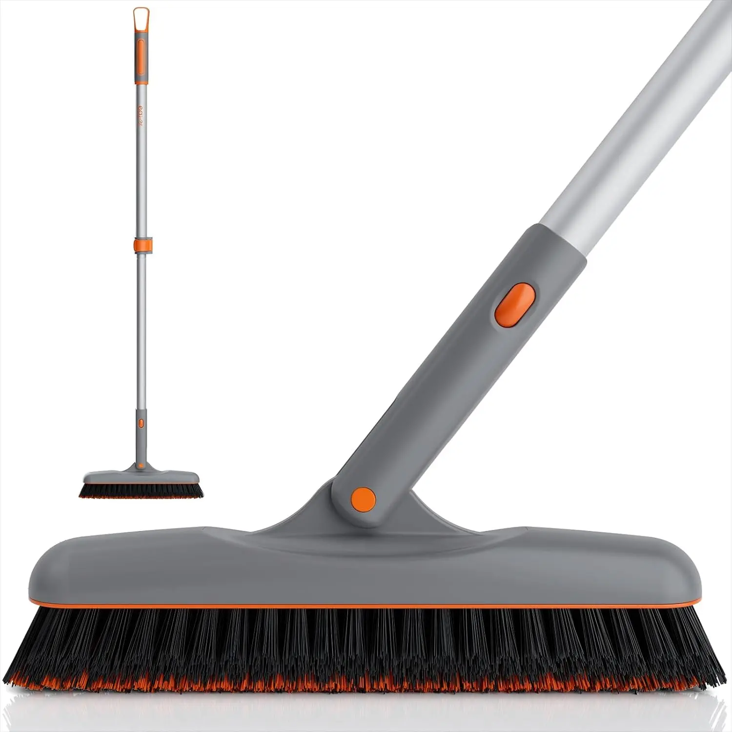 Grout Brush with Long Handle, 180?Rotation Tile Grout Cleaning Brush, V-Shape Shower Scrubber Cleaner, Stiff Bristle for Cleaning Bathroom Tile Floors - 53in