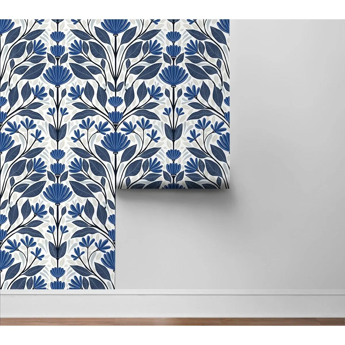 NextWall Folk Floral Peel and Stick Wallpaper NextWall Folk Floral Peel and Stick Wallpaper