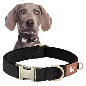 Vintage Color Durable Nylon Webbing Lined Dog Collar | Suitable for Large, Medium, and Small Dogs