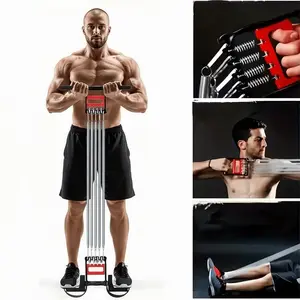 3-in-1 adjustable resistance spring chest expander abdominal muscle shaping grip exerciser pull-up barbell home multifunctional fitness equipment