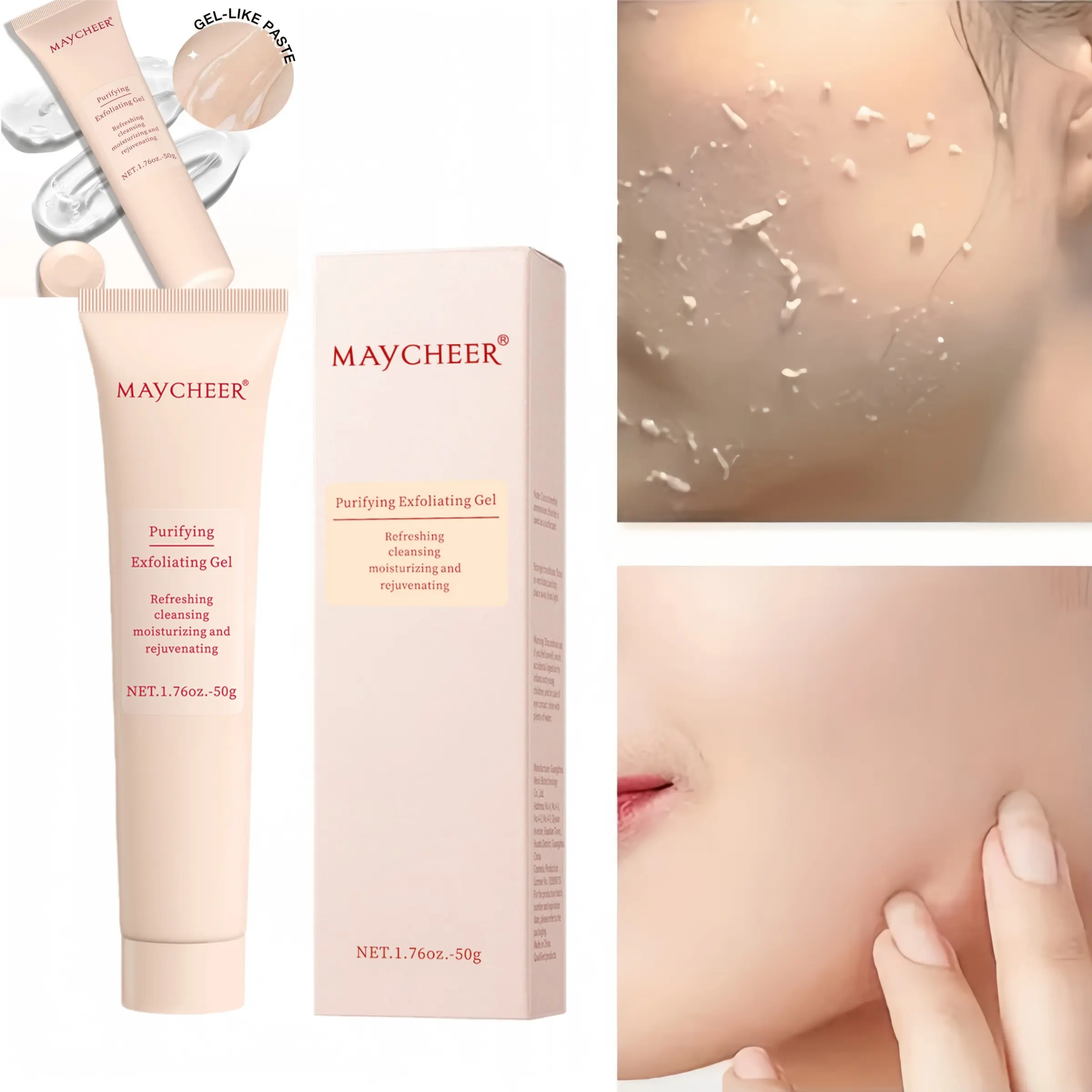 Deep Cleansing Exfoliating Gel, Gentle Facial Exfoliator, Gentle Non-Irritating Physical Exfoliation, Moisturizing, Hydrating & Refreshing Skin, Face and Body Care, Cleanser, Mild